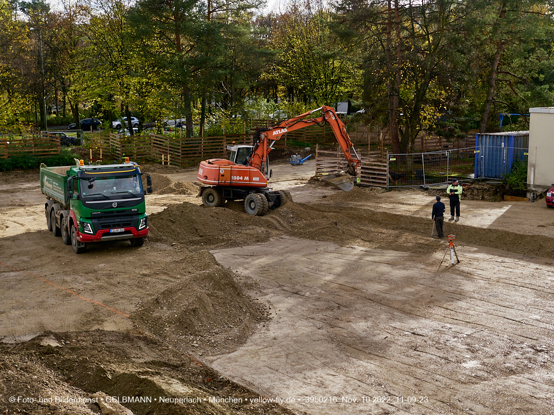 10.11.2022 - Baustelle an der Quiddestraße Haus für Kinder in Neuperlach